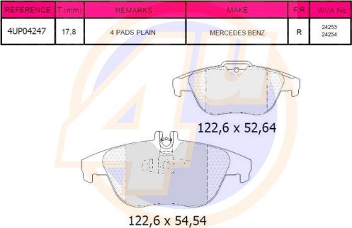 4U 4UP04247 - Kit pastiglie freno, Freno a disco autozon.pro