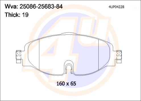 4U 4UP04228 - Kit pastiglie freno, Freno a disco autozon.pro