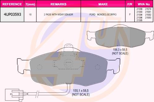 4U 4UP03593 - Kit pastiglie freno, Freno a disco autozon.pro