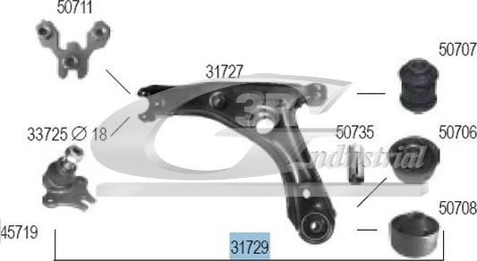 3RG 31729 - Braccio oscillante, Sospensione ruota autozon.pro