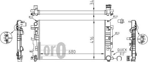 ABAKUS 054-017-0035 - Radiatore, Raffreddamento motore autozon.pro