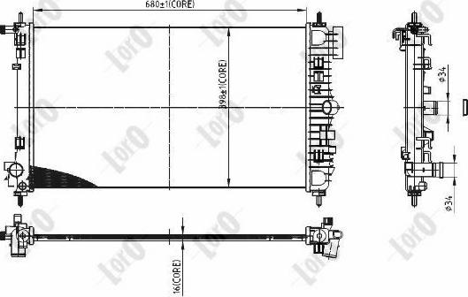 ABAKUS 037-017-0106-B - Radiatore, Raffreddamento motore autozon.pro