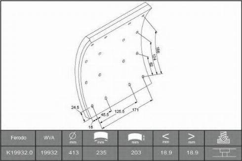 ABEX B4481151 - Kit materiale d'attrito, Freno a tamburo autozon.pro