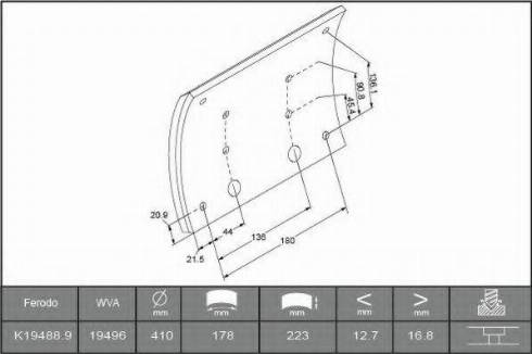 ABEX B2097927 - Kit materiale d'attrito, Freno a tamburo autozon.pro