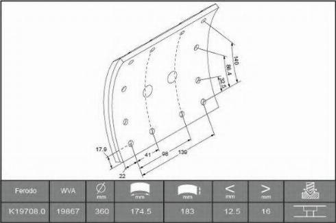 ABEX B2749172 - Kit materiale d'attrito, Freno a tamburo autozon.pro