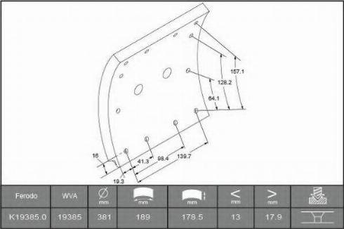 ABEX B2739927 - Kit materiale d'attrito, Freno a tamburo autozon.pro