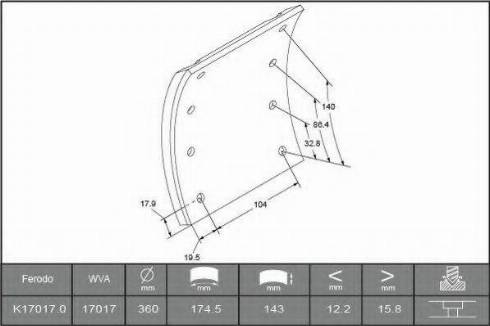 ABEX B2720172 - Kit materiale d'attrito, Freno a tamburo autozon.pro