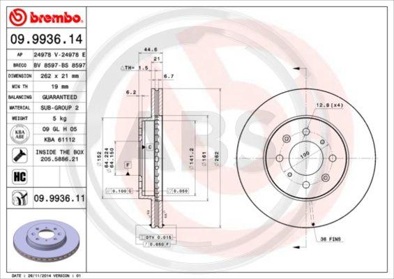 A.B.S. 09.9936.11 - Discofreno autozon.pro