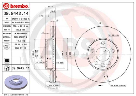 A.B.S. 09.9442.11 - Discofreno autozon.pro