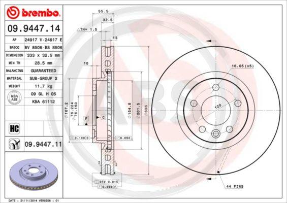 A.B.S. 09.9447.11 - Discofreno autozon.pro