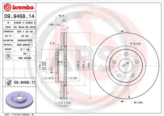 A.B.S. 09.9468.11 - Discofreno autozon.pro