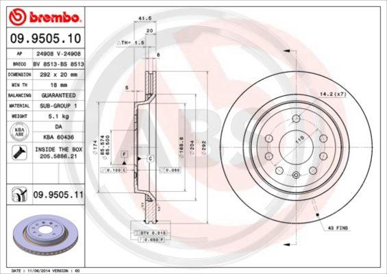 A.B.S. 09.9505.11 - Discofreno autozon.pro