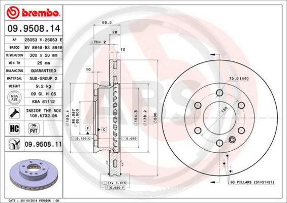 A.B.S. 09.9508.11 - Discofreno autozon.pro