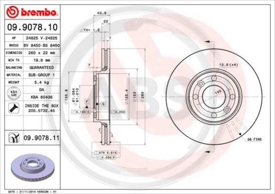 A.B.S. 09.9078.11 - Discofreno autozon.pro