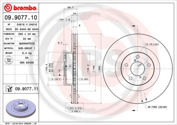 A.B.S. 09.9077.11 - Discofreno autozon.pro