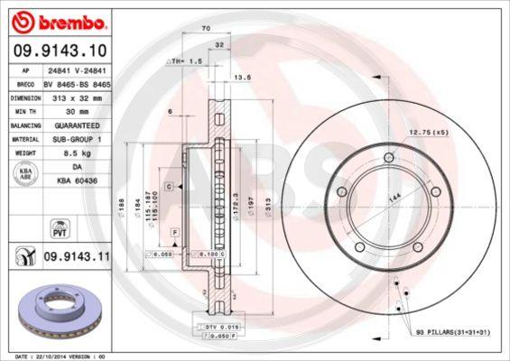 A.B.S. 09.9143.11 - Discofreno autozon.pro