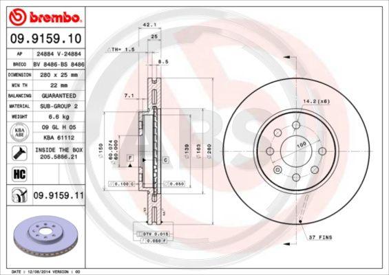 A.B.S. 09.9159.11 - Discofreno autozon.pro