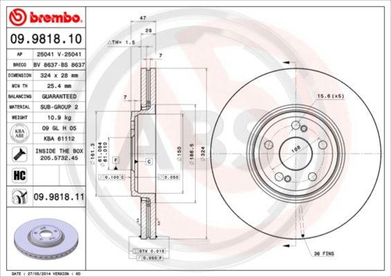 A.B.S. 09.9818.11 - Discofreno autozon.pro