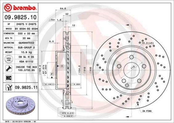 A.B.S. 09.9825.11 - Discofreno autozon.pro