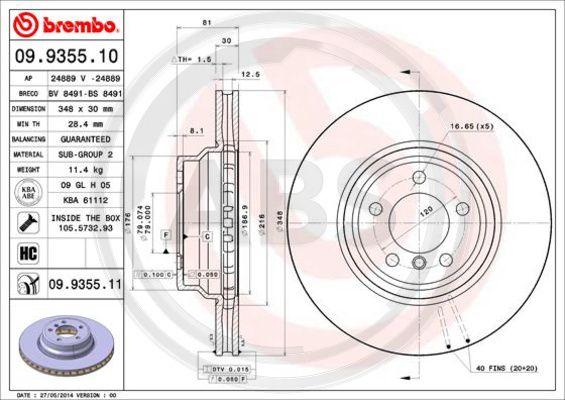 A.B.S. 09.9355.11 - Discofreno autozon.pro