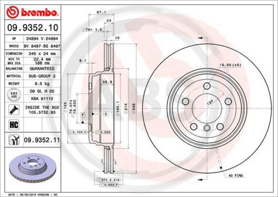 A.B.S. 09.9352.11 - Discofreno autozon.pro