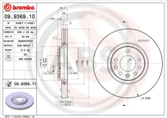 A.B.S. 09.9369.11 - Discofreno autozon.pro