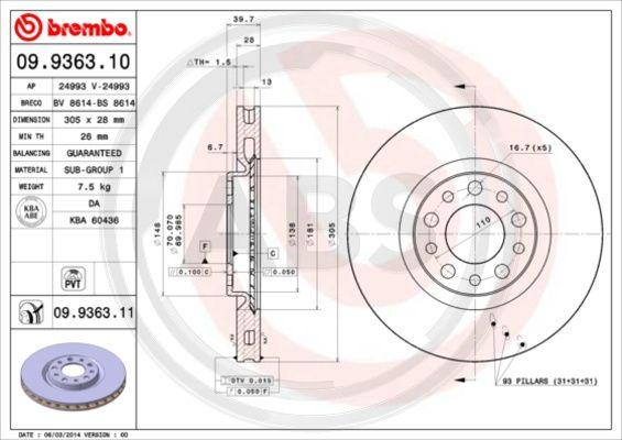 A.B.S. 09.9363.11 - Discofreno autozon.pro