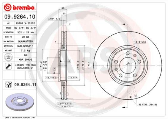 A.B.S. 09.9264.11 - Discofreno autozon.pro