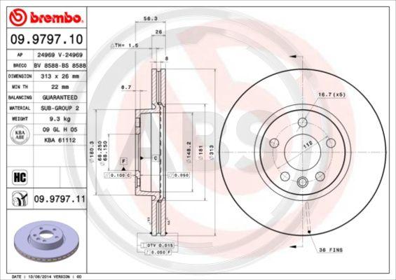 A.B.S. 09.9797.11 - Discofreno autozon.pro