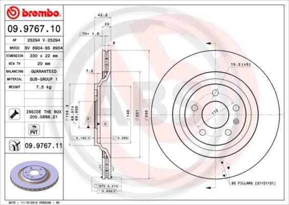 A.B.S. 09.9767.11 - Discofreno autozon.pro