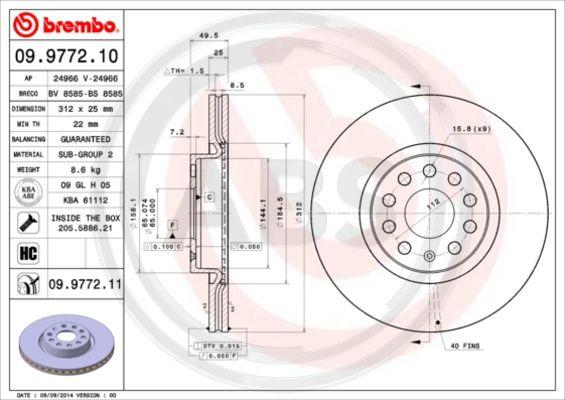 A.B.S. 09.9772.11 - Discofreno autozon.pro