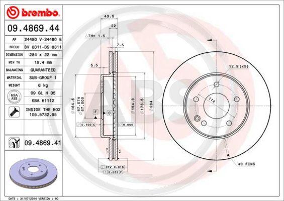 A.B.S. 09.4869.41 - Discofreno autozon.pro