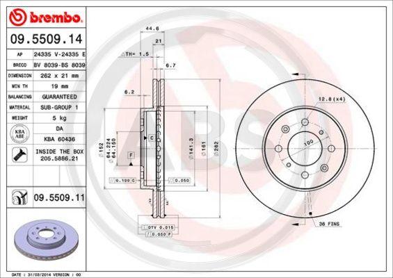 A.B.S. 09.5509.11 - Discofreno autozon.pro