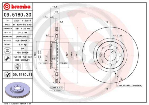 A.B.S. 09.5180.31 - Discofreno autozon.pro