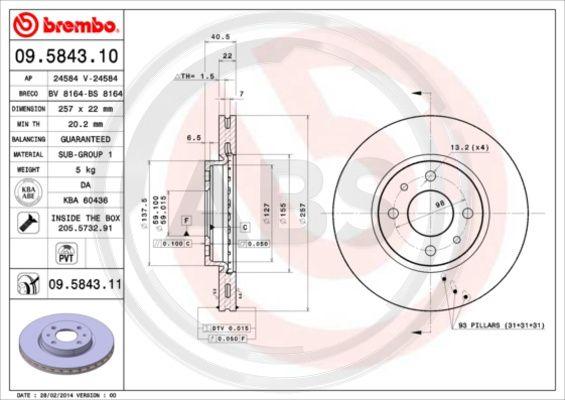 A.B.S. 09.5843.11 - Discofreno autozon.pro