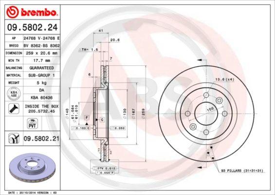 A.B.S. 09.5802.21 - Discofreno autozon.pro