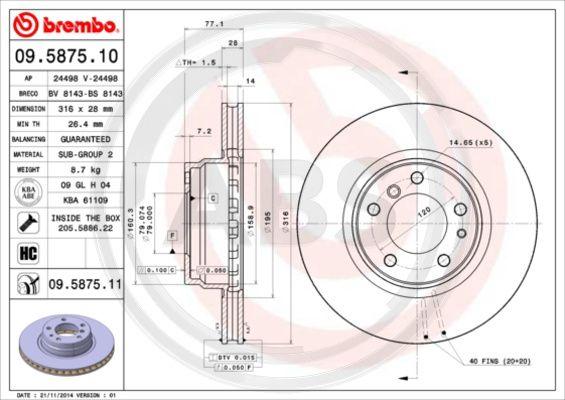 A.B.S. 09.5875.11 - Discofreno autozon.pro