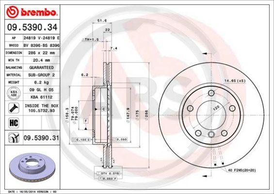 A.B.S. 09.5390.31 - Discofreno autozon.pro