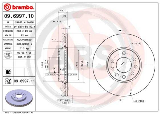 A.B.S. 09.6997.11 - Discofreno autozon.pro