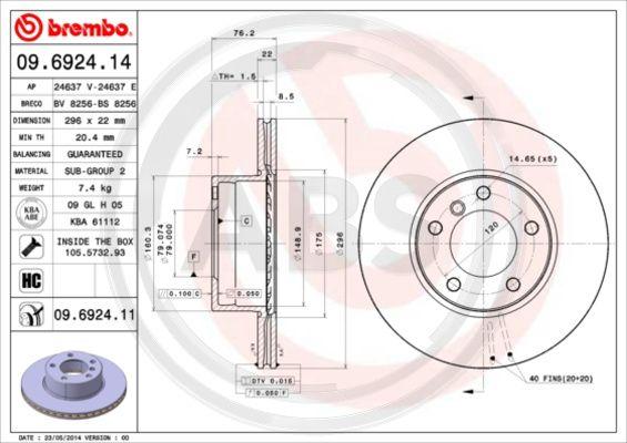 A.B.S. 09.6924.11 - Discofreno autozon.pro