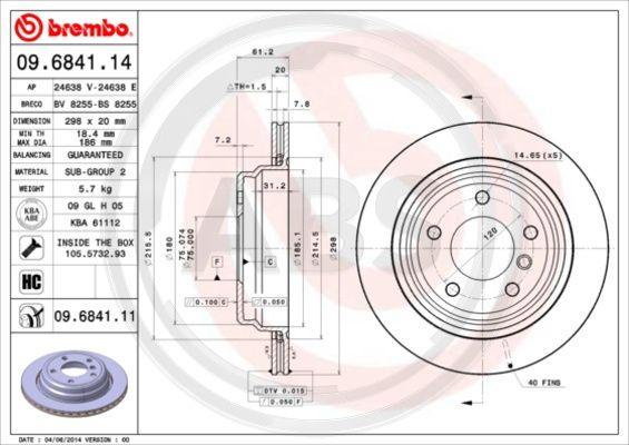 A.B.S. 09.6841.11 - Discofreno autozon.pro