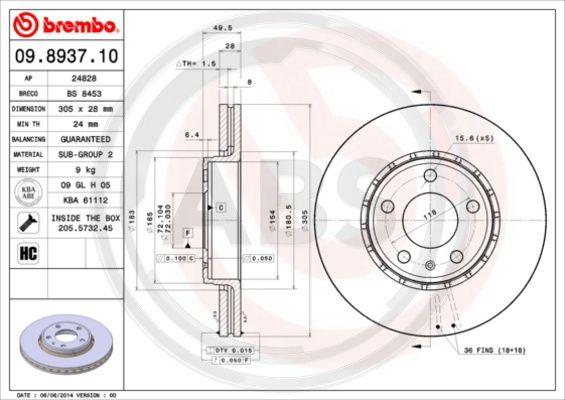 A.B.S. 09.8937.11 - Discofreno autozon.pro