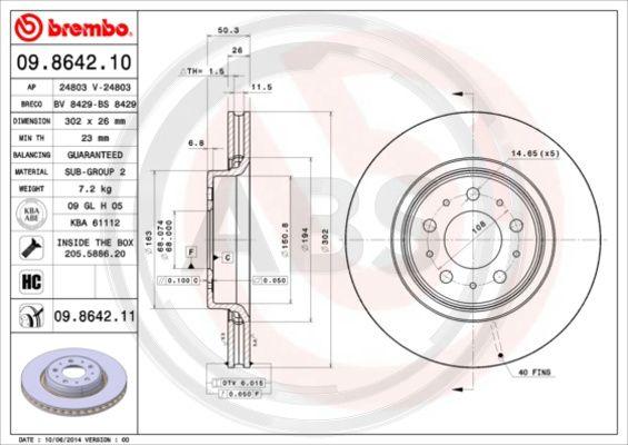 A.B.S. 09.8642.11 - Discofreno autozon.pro