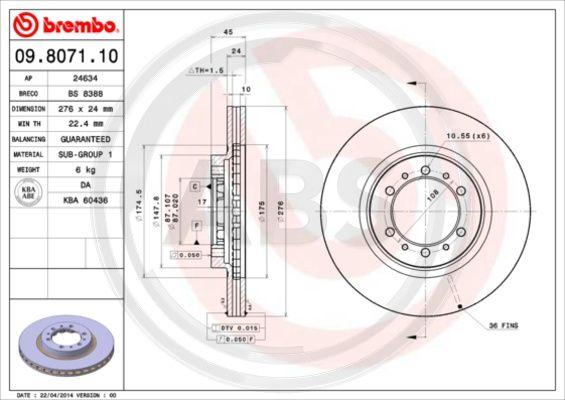 A.B.S. 09.8071.10 - Discofreno autozon.pro