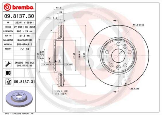 A.B.S. 09.8137.31 - Discofreno autozon.pro