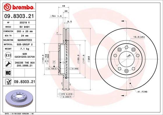 A.B.S. 09.8303.21 - Discofreno autozon.pro