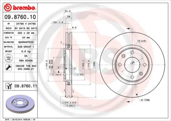 A.B.S. 09.8760.11 - Discofreno autozon.pro