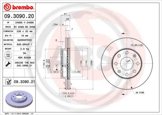 A.B.S. 09.3090.20 - Discofreno autozon.pro