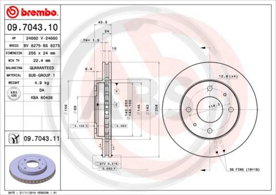 A.B.S. 09.7043.11 - Discofreno autozon.pro