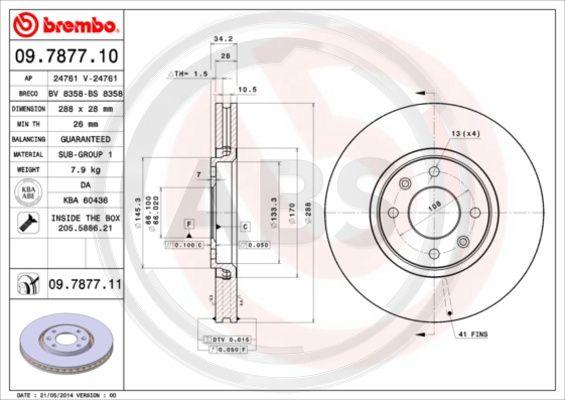 A.B.S. 09.7877.11 - Discofreno autozon.pro